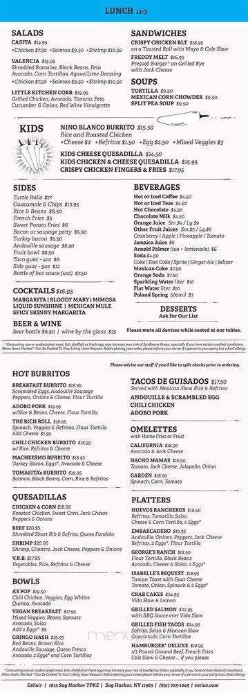 Estia Little Kitchen - Sag Harbor, NY menu_pic
