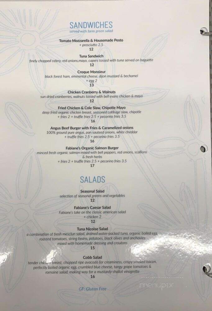 Fabiannes Cafe & Pastry Shop - Brooklyn, NY menu_pic