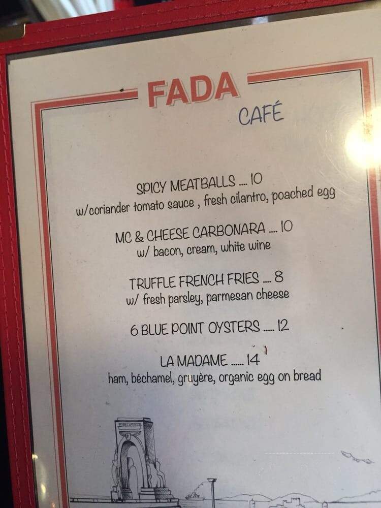 Fada Restaurant - Brooklyn, NY menu_pic
