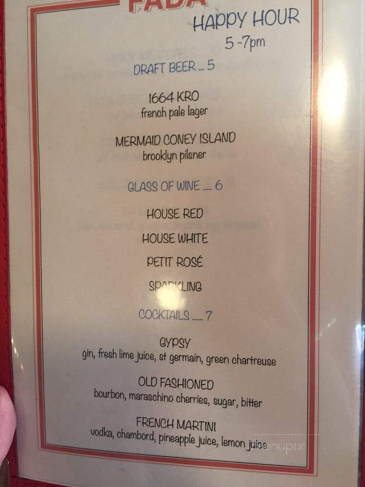 Fada Restaurant - Brooklyn, NY menu_pic
