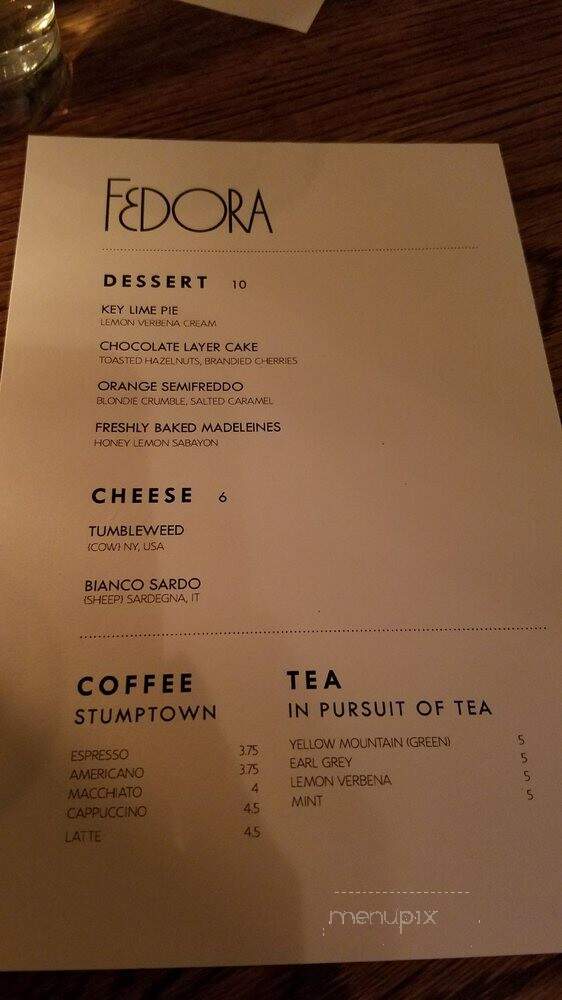 Fedora Restaurant - New York, NY