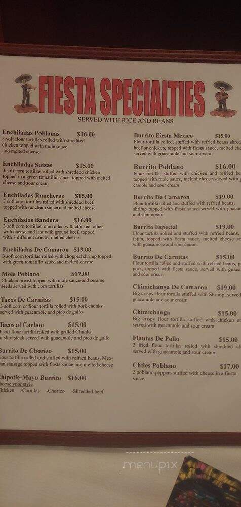 Fiesta Mexicano Restaurant - Ardsley, NY menu_pic