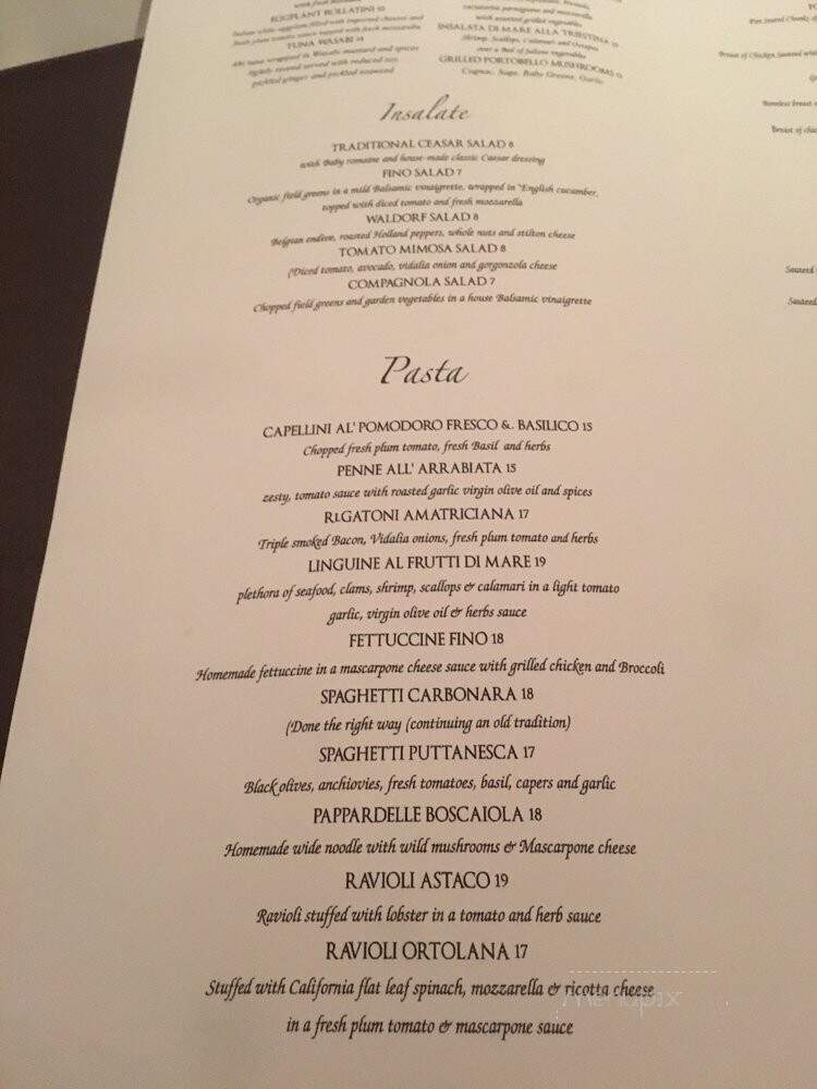 Fortuna Ristorante - Croton On Hudson, NY menu_pic