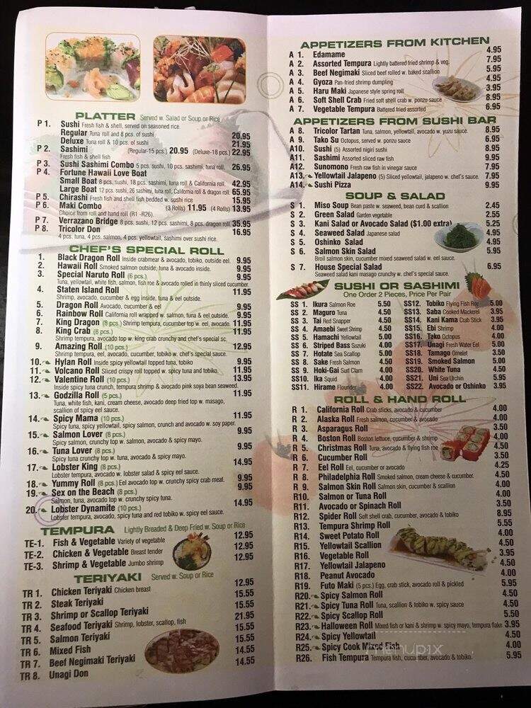 Fortune Sushi Restaurant - Staten Island, NY menu_pic