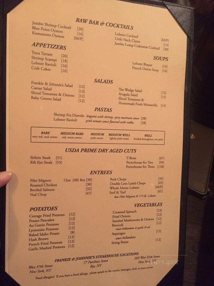 Frankie & Johnnie's - Rye, NY menu_pic
