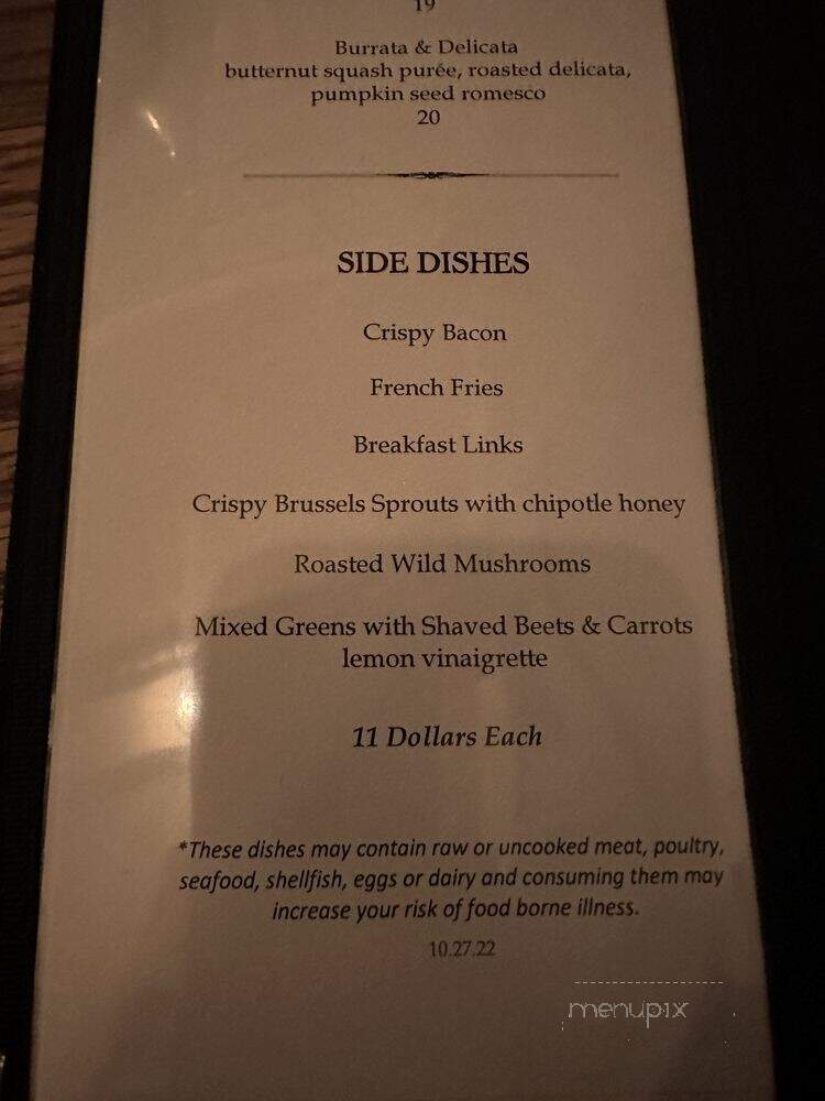 Freemans - New York, NY menu_pic