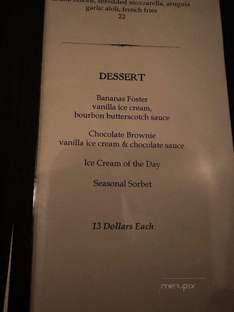 Freemans - New York, NY menu_pic