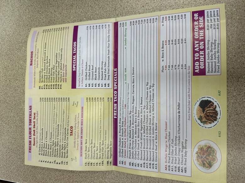 Fresh Taco - Ridgewood, NY menu_pic