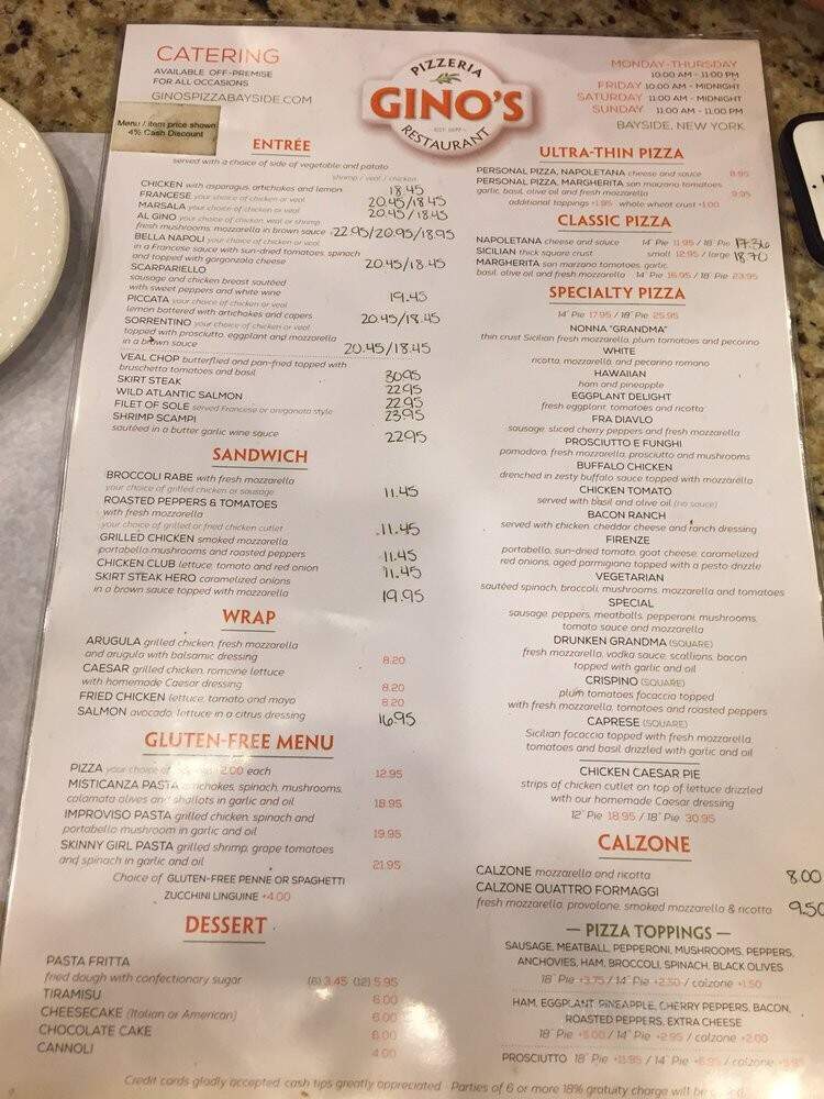 Gino's Pizzeria - Oakland Gardens, NY