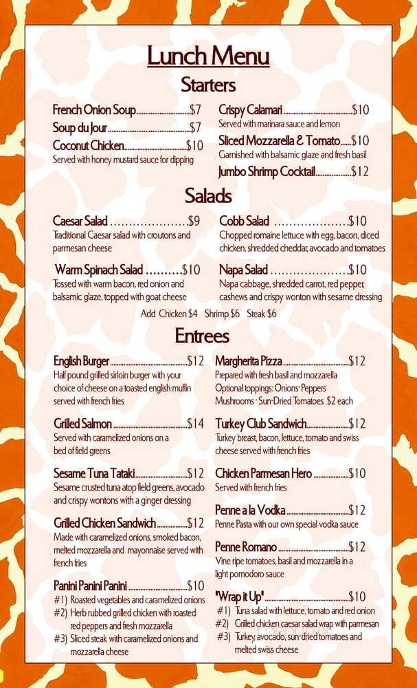 Giraffe Room - Great Neck, NY menu_pic
