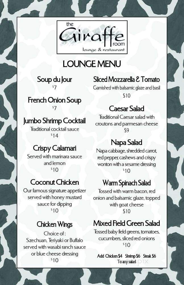 Giraffe Room - Great Neck, NY menu_pic