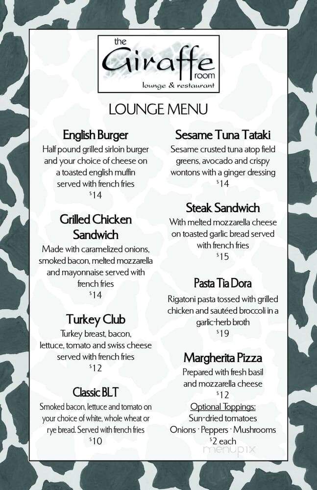 Giraffe Room - Great Neck, NY menu_pic