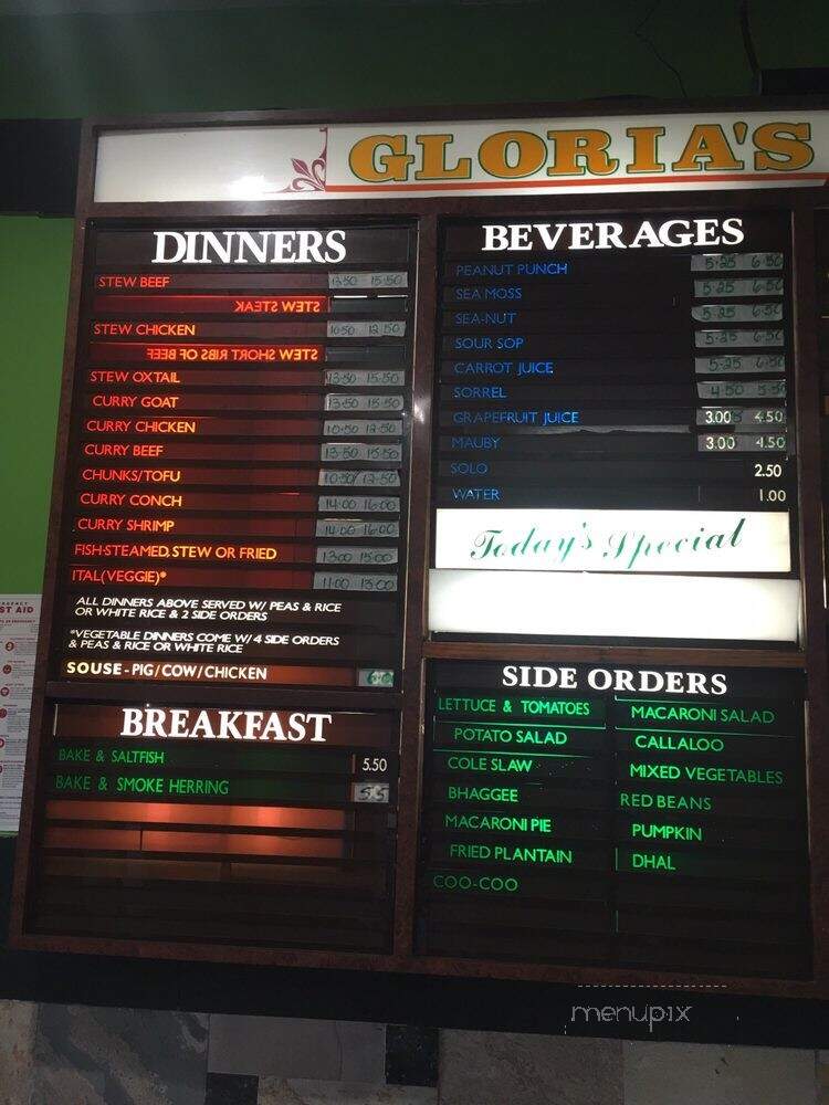 Gloria's West Indian Restaurant - Brooklyn, NY menu_pic