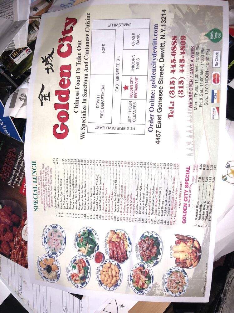 Golden City Chinese Restaurant - De Witt, NY menu_pic