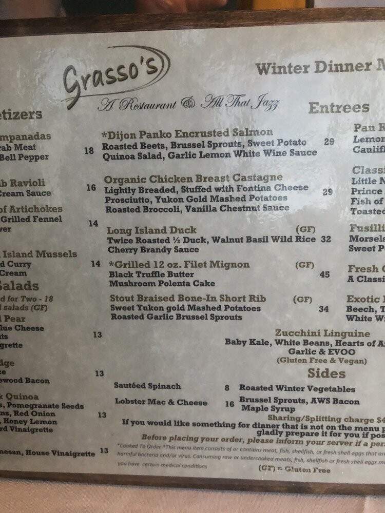 Grasso's - Cold Spring Harbor, NY menu_pic