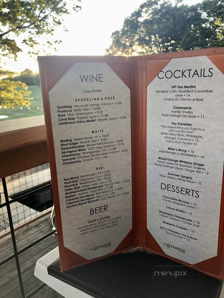 Greens Restaurant - Craryville, NY menu_pic