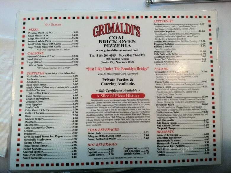 Grimaldi's Pizzeria - Garden City, NY