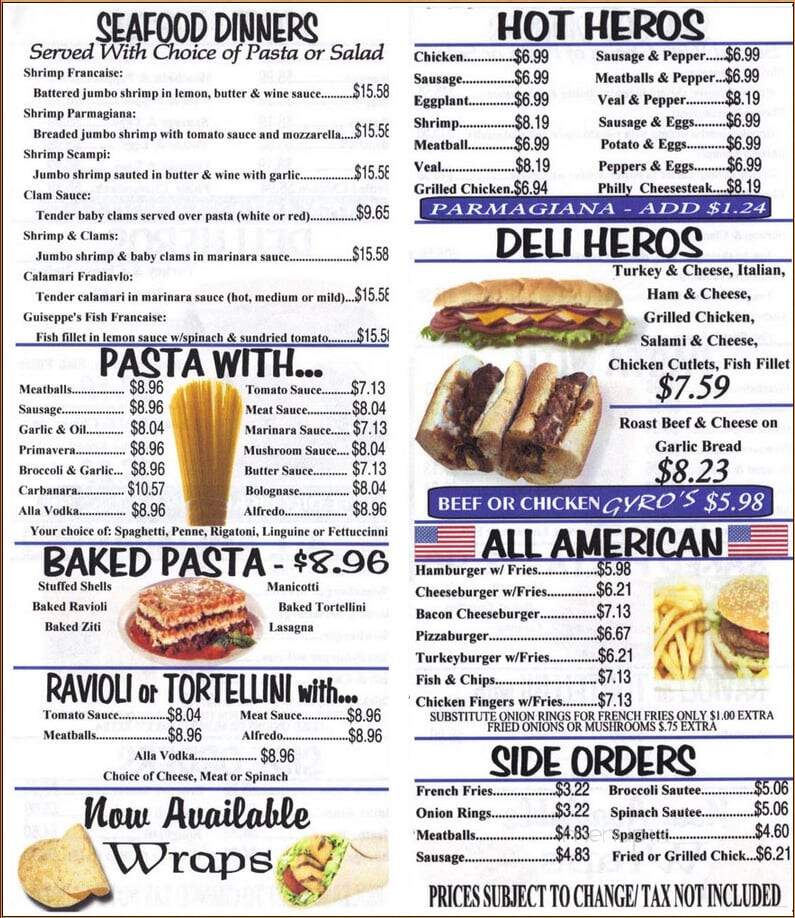 Guiseppe's Pizza - Huntington Station, NY menu_pic