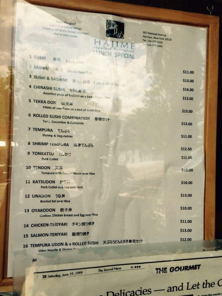 Hajime Japanese Restaurant - Harrison, NY menu_pic