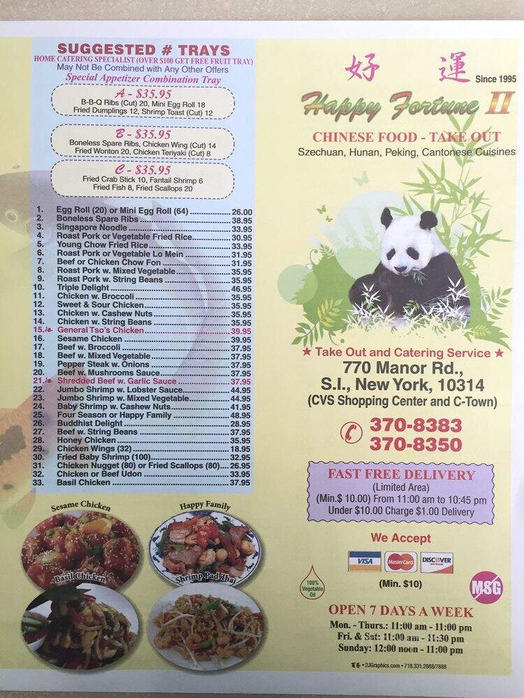 Happy Fortune Chinese Restaurant - Staten Island, NY