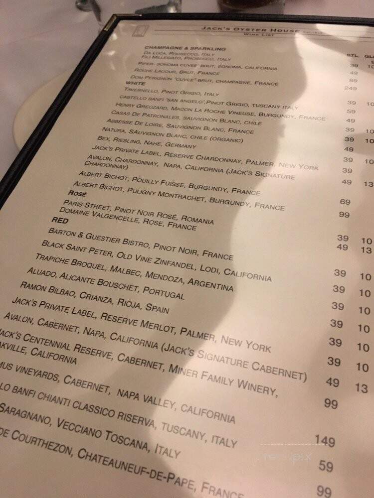 Jack's - Albany, NY menu_pic