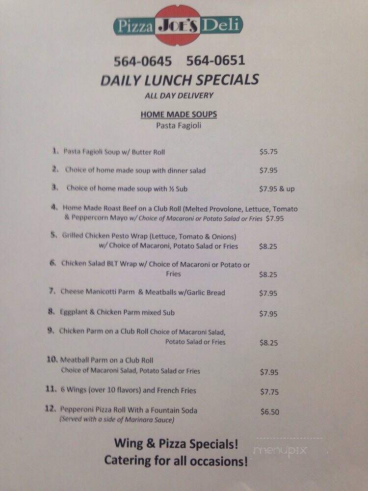 Joe's Pizza - Newburgh, NY menu_pic
