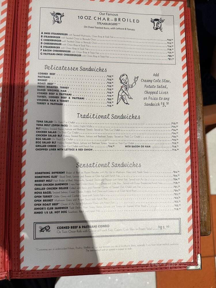 Junior's Restaurant - New York, NY menu_pic
