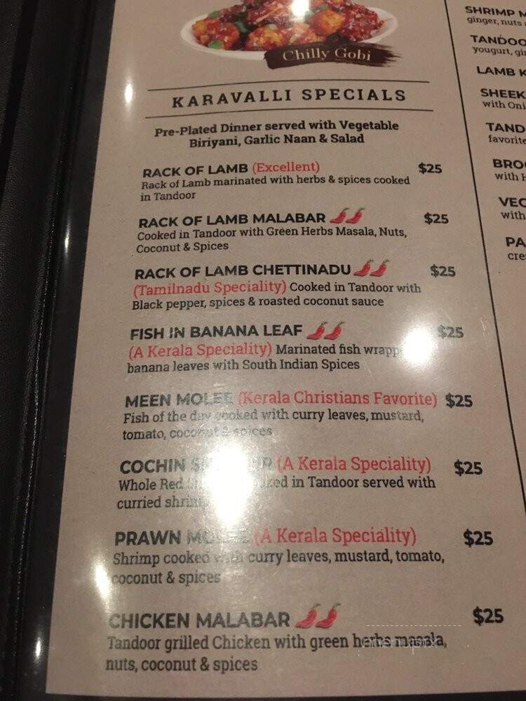 Karavalli Regional Cuisine - Latham, NY menu_pic