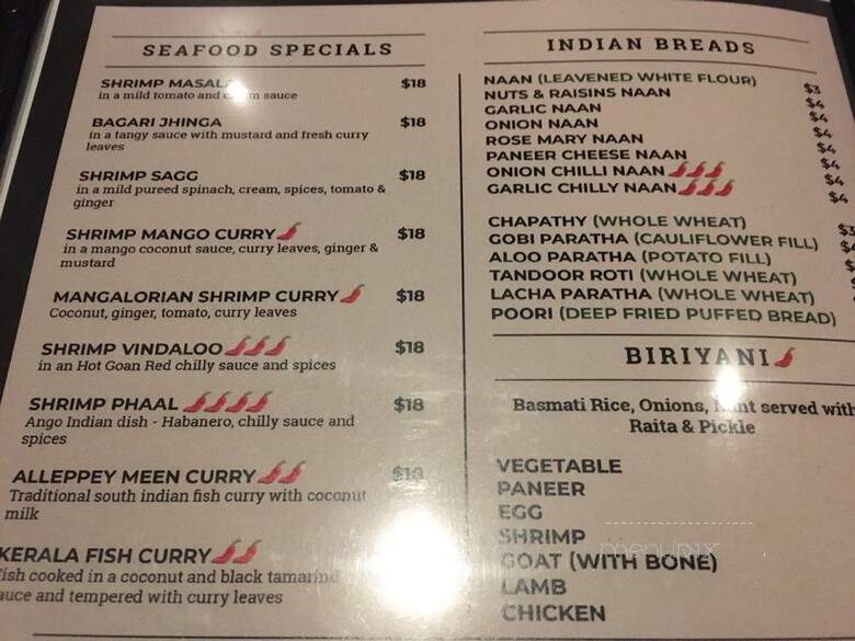 Karavalli Regional Cuisine - Latham, NY menu_pic