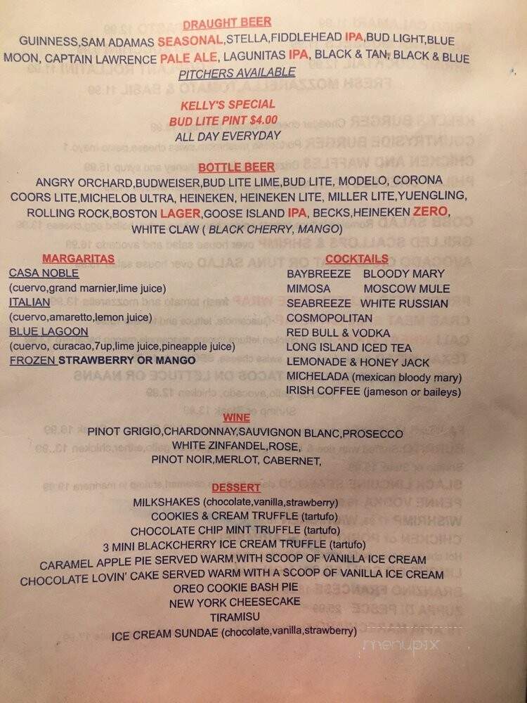 Kelly's Corner - Brewster, NY menu_pic
