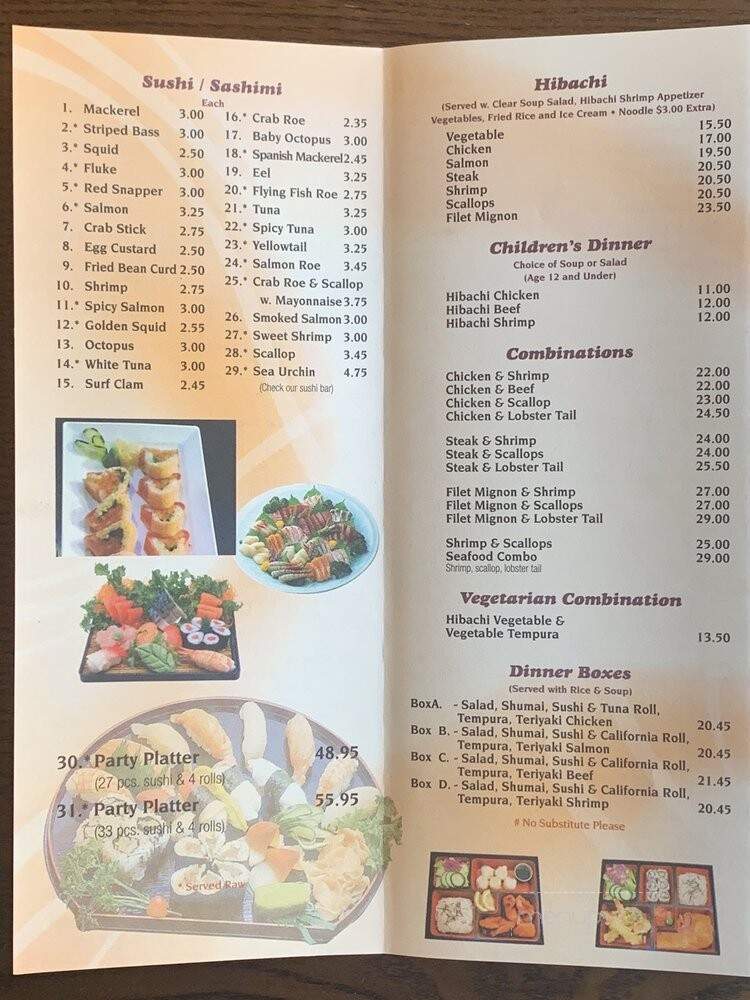 Kiraku Japanese Restaurant - Bronx, NY menu_pic