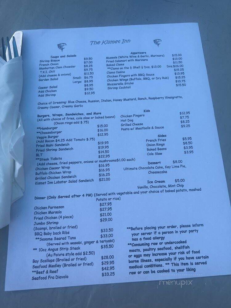 Kismet Inn - Bay Shore, NY menu_pic