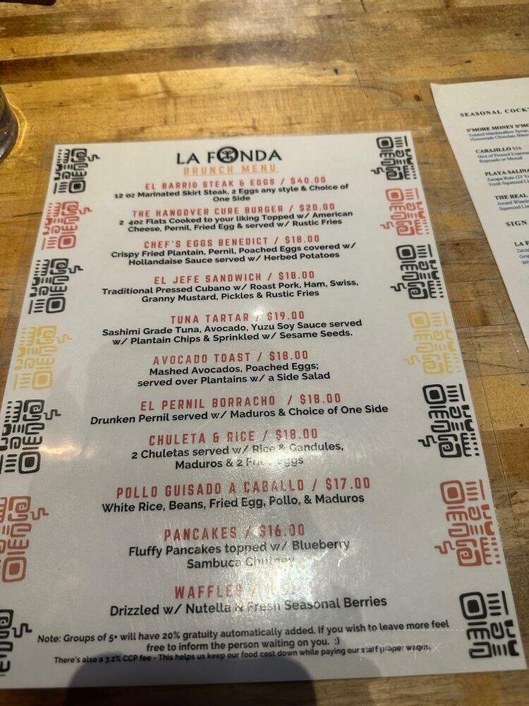 La Fonda Boricua - New York, NY menu_pic