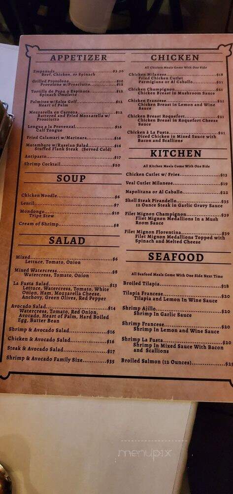 La Fusta Restaurant - Elmhurst, NY menu_pic