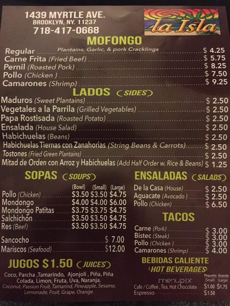 La Isla - Brooklyn, NY menu_pic