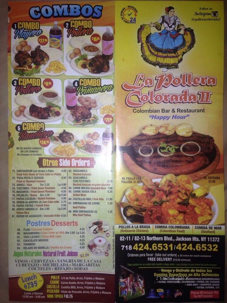 La Pollera Colorada II - Jackson Heights, NY menu_pic