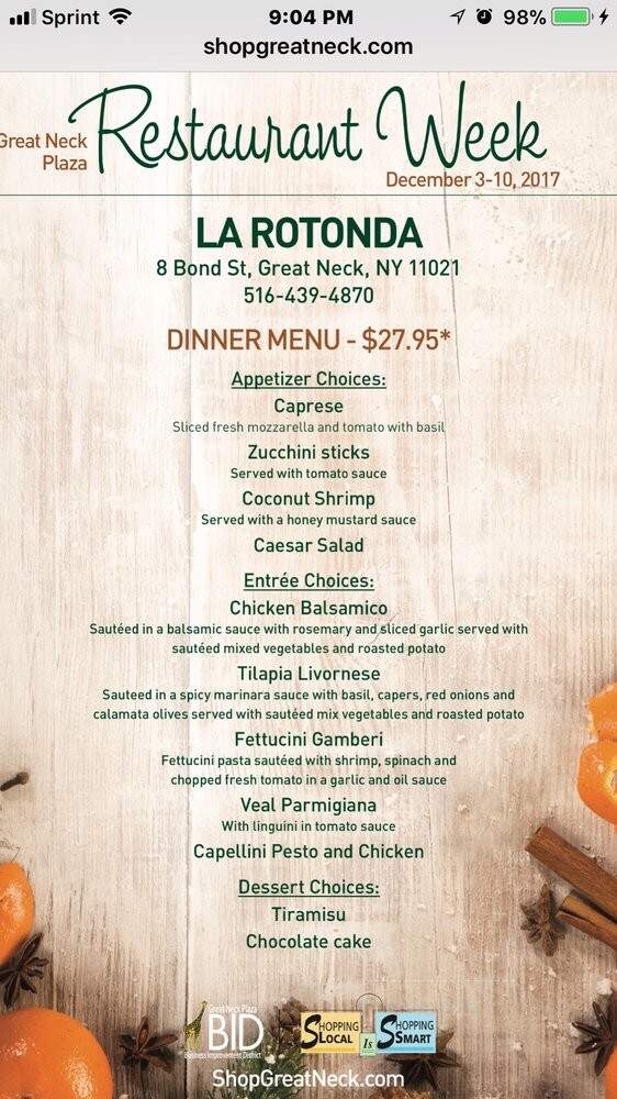 La Rotonda Pizza Restaurant - Great Neck, NY menu_pic