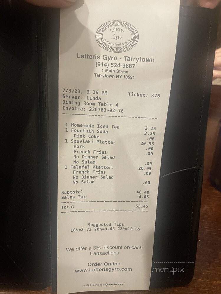 Lefteris Gyros - Tarrytown, NY menu_pic