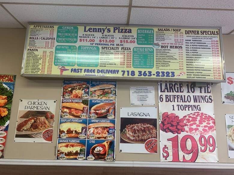 Lenny's Pizza - Brooklyn, NY menu_pic