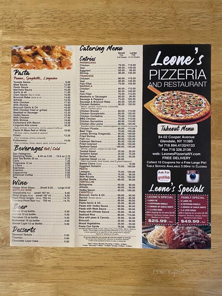 Leone's Pizzeria - Ridgewood, NY menu_pic