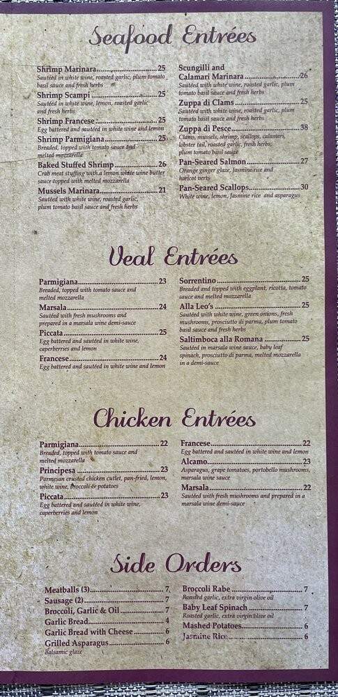 Leo's Restaurant & Pizzeria - Wappingers Falls, NY menu_pic