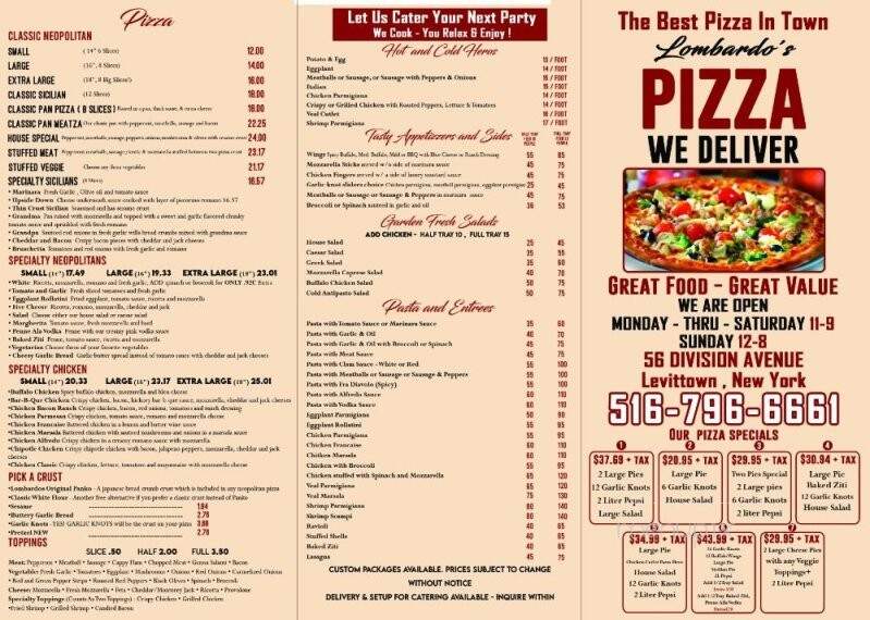 Lombardo's Pizza & Pasta - Levittown, NY