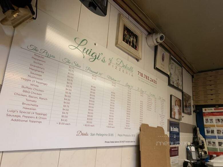 Luigi Pizzeria - Brooklyn, NY menu_pic