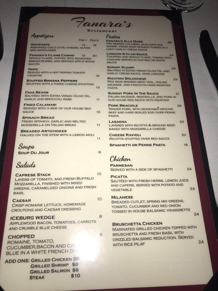 Manzella's Restaurant - Kenmore, NY menu_pic