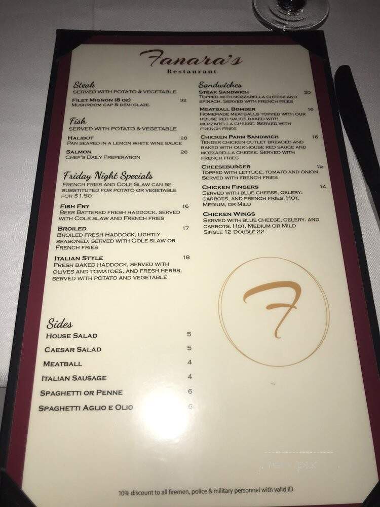 Manzella's Restaurant - Kenmore, NY menu_pic