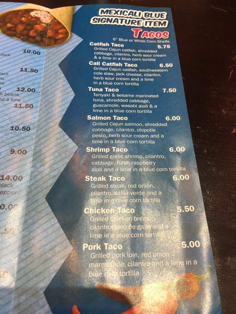 Mexicali Blue - New Paltz, NY menu_pic