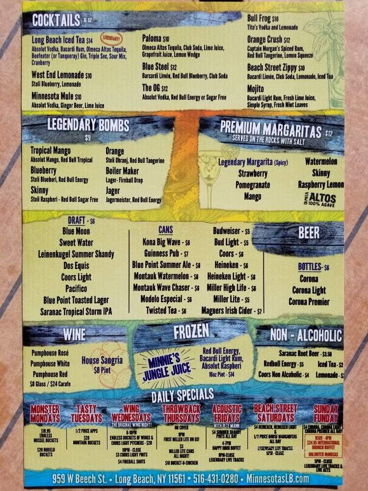 Minnesota's Grill & Bar - Long Beach, NY menu_pic