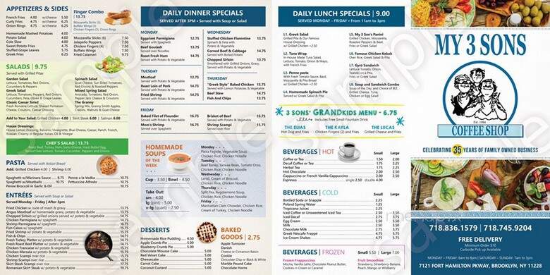 My Three Sons' - Brooklyn, NY menu_pic