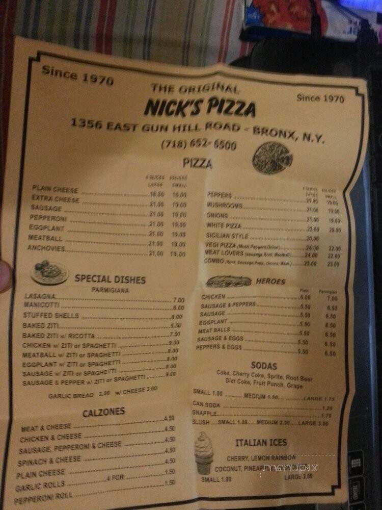 Nick's Pizza Restaurant - Bronx, NY