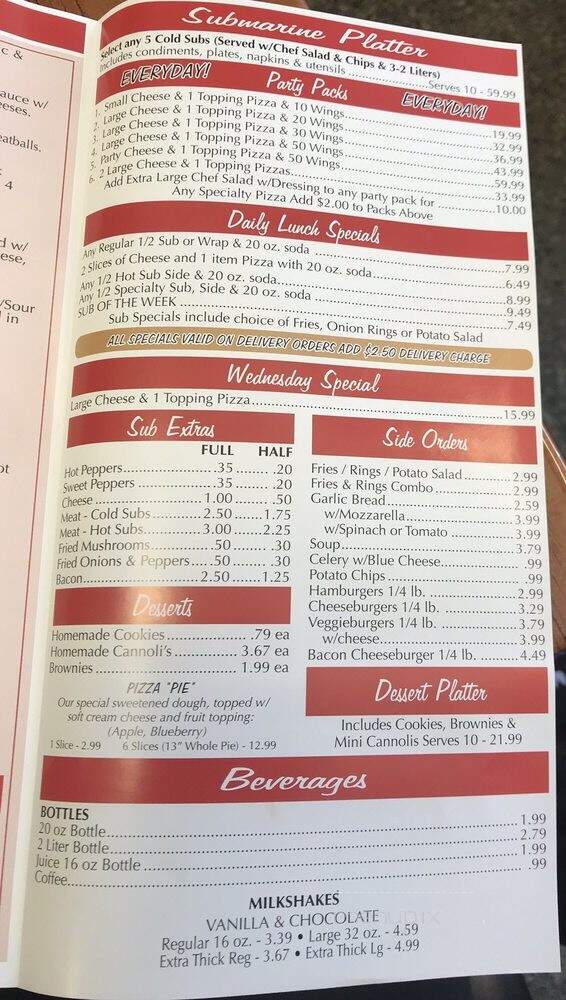 North Street Sub-Way - Buffalo, NY menu_pic